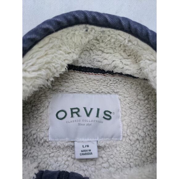 Orvis Classic Collection 1/4 Zip Pullover Sweater Size L Blue Fleece - Picture 7 of 10